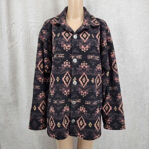 Bear Ridge Outfitters Vintage Aztec Pattern Button-Up Jacket Nobby Fleece